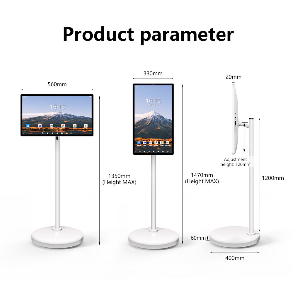 24 Inch Touch Screen 8 - core CPU Android OS 128GB Rotation Monitor Built - in Battery With 13MP Camera Rollable Smart Portable TV - 5 - CJ