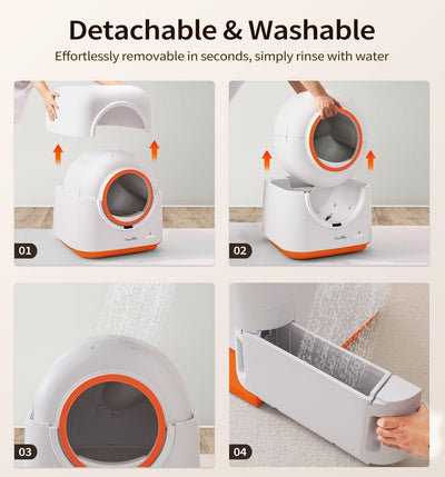 60L Automatic Cat Litter Box, Smart App Control, Deodorizing, Infrared Sensor, Suitable For Multiple Cats - 5 - CJ