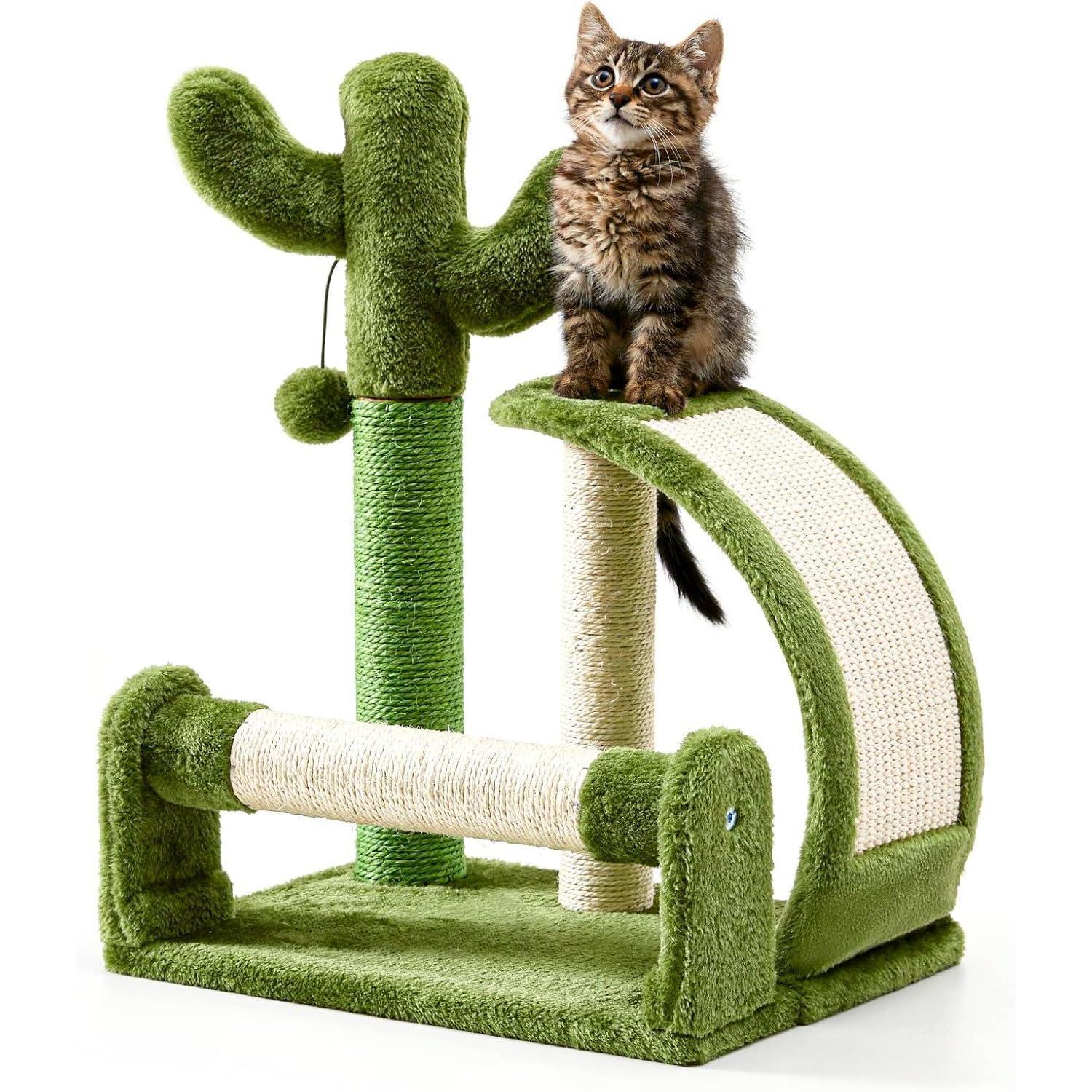 Cactus Shape Natural Sisal Rope Easy To Assemble Green Cat Scratching Post - 5 - cjdroshippping