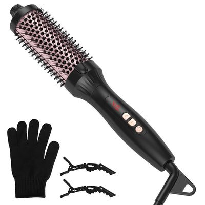 1Pc 3 In 1 Thermal Brush Hair Curler Brush Hair Curler Straightener With 10 Heating Levels 30S Fast Heating Fit For All Hair Types For Home Travel - 5 - CJ