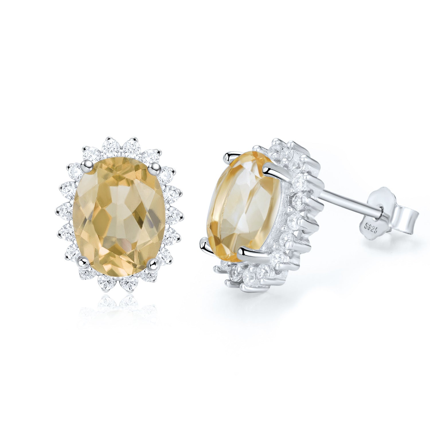S925 Silver Natural Topaz Peridot Earrings Women's Luxury Premium Jewelry - 4 - CJ