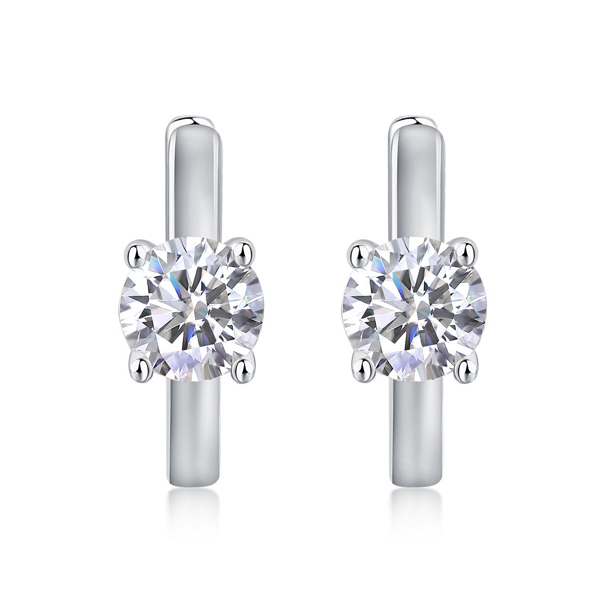 Set Out To The Heart Of Luxury Fashion Diamond Earrings Stud Mossan Diamond Silver Ornaments