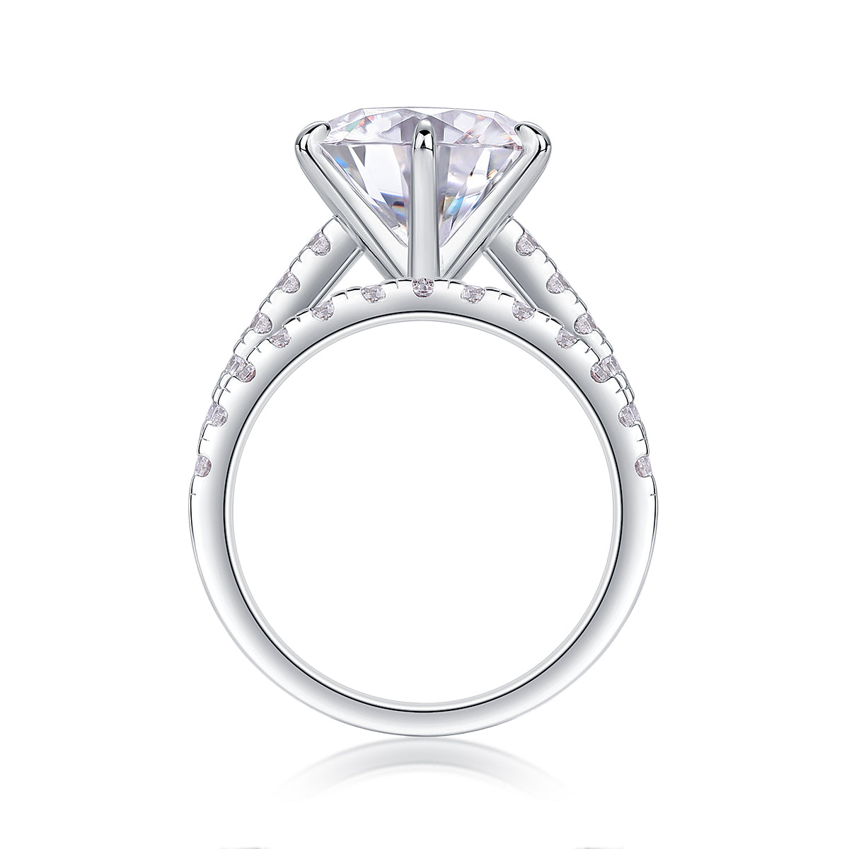 1Arrange Large Diamond Rings Luxuriously And Fashionably Set With Moissanite Silver Rings Prohibit Tk Sales