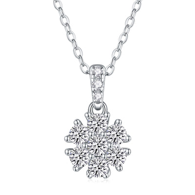 1Snowflake Dance - A Fashionable And Luxurious Diamond Jewelry Pendant Set With Moissanite S925 Sterling Silver And Platinum Plating Prohibit TikTok sales - 5 - cj