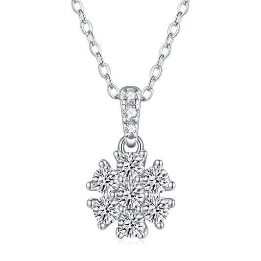 1Snowflake Dance - A Fashionable And Luxurious Diamond Jewelry Pendant Set With Moissanite S925 Sterling Silver And Platinum Plating Prohibit TikTok sales - 5 - cj