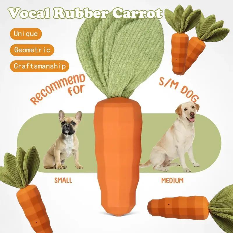 Rubber Carrot Dog Toy For Chewing Dogs, For Training And Cleaning, Durable Interactive Toy For Puppies And Medium-sized Dogs
