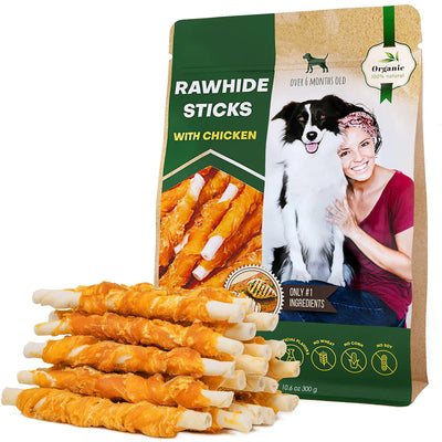 Dog Sticks Wrapped With Chicken & Pet Natural Chew Treats Grain Free Organic Meat & Human Grade Dried Snacks In Bulk For Training Small & Large Dogs - 5 - CJ