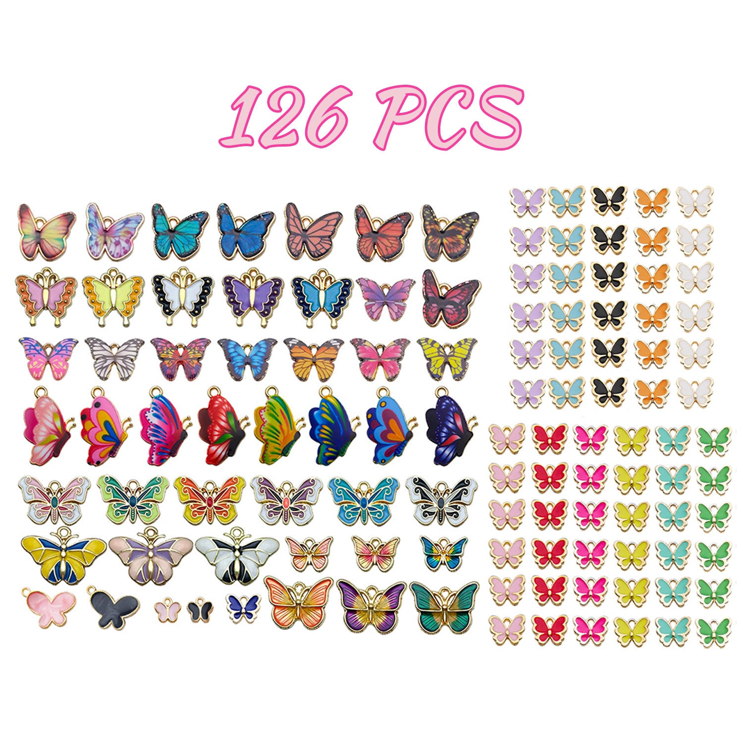 126 Pcs Butterfly Charms - 5 - CJ