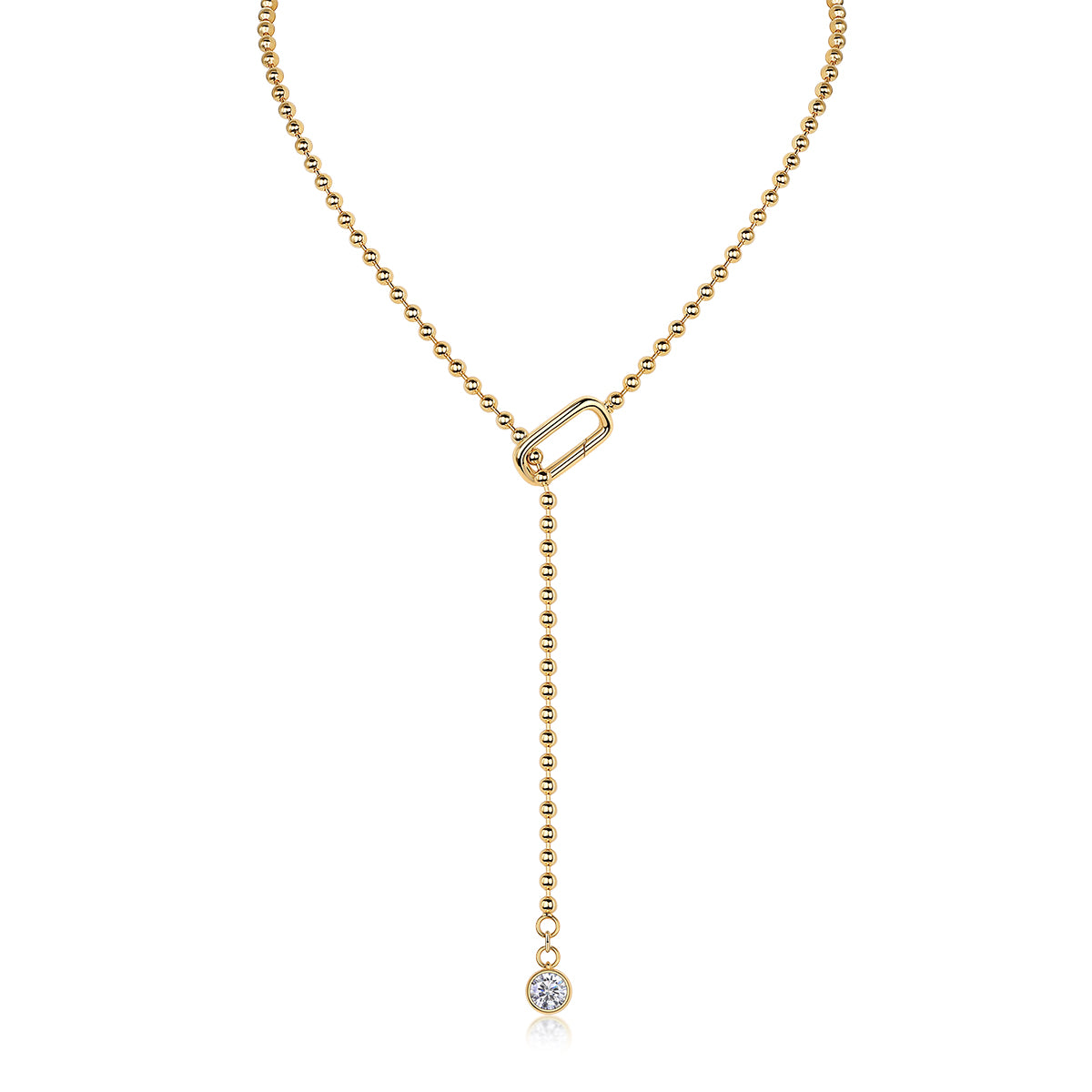 1Gem Tassels Luxury Fashion Diamond Pendant Necklace Set With Mosan Diamond Silver Ornaments Prohibit TikTok sales - 5 - CJ