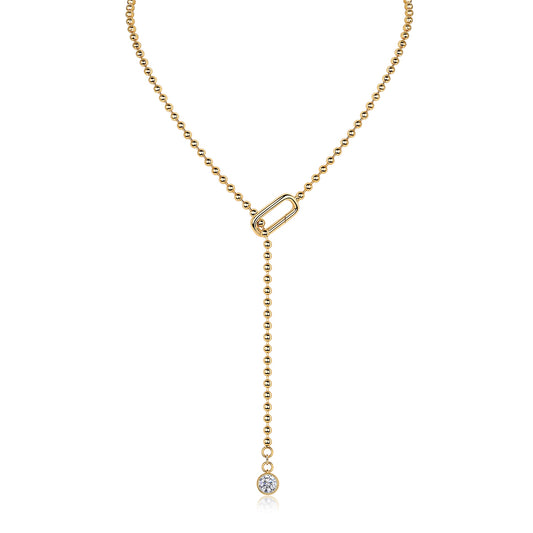 1Gem Tassels Luxury Fashion Diamond Pendant Necklace Set With Mosan Diamond Silver Ornaments Prohibit TikTok sales - 5 - CJ