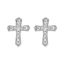 1 Pair Korean Trendy Zircon Cross Stud Earrings,Sparkling, Unisex.Hip Hop Piercing Jewelry - 5 - CJ