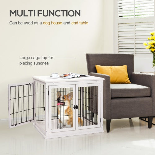 Small Kennel End Table With Two Open Sides And Lockable Door - 5 - cjdroshippping