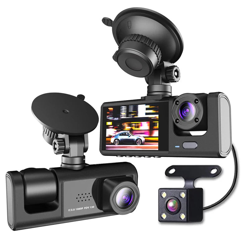 Car Dual Lens Dash Cam HD 1080P Front Rear Inside Video Recorder Camera G - Sensor - 5 - CJ