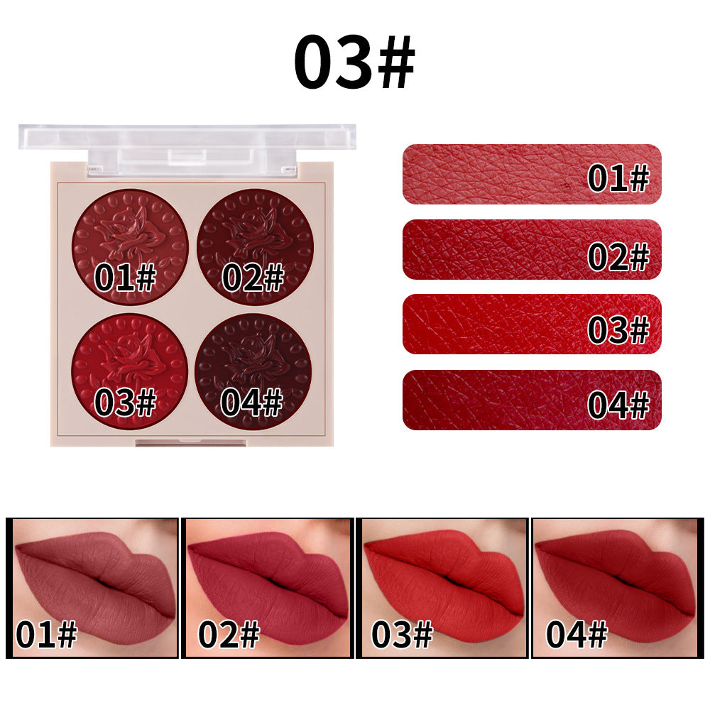 MISS ROSE 4-Color Lipstick and Gloss Palette