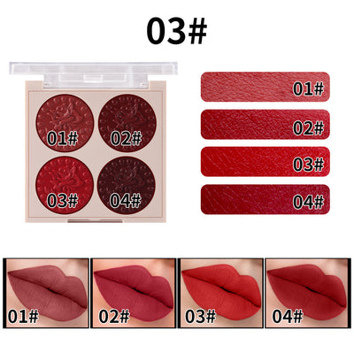MISS ROSE Lipstick Compact 4 Color Lip Gloss Plate Moisturizing Easy To Color Lipstick Foreign Trade Exclusive For Cross - border In Stock Wholesale - 0 - CJ - 03 - 12G - CJKH150402703CX