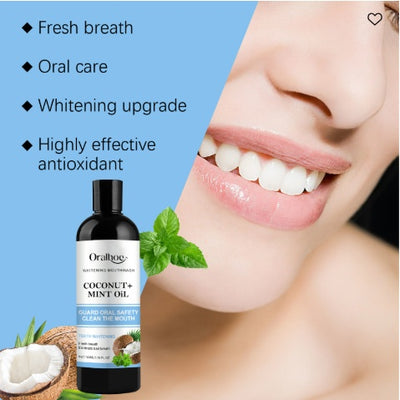 Oralhoe Coconut Mint Oil, Coconut Mint Mouthwash  Breath Care Gum Stain Removal Mouthwash - 5 - CJ