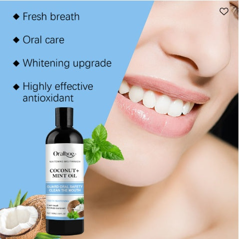 Oralhoe Coconut Mint Oil, Coconut Mint Mouthwash  Breath Care Gum Stain Removal Mouthwash - 5 - CJ