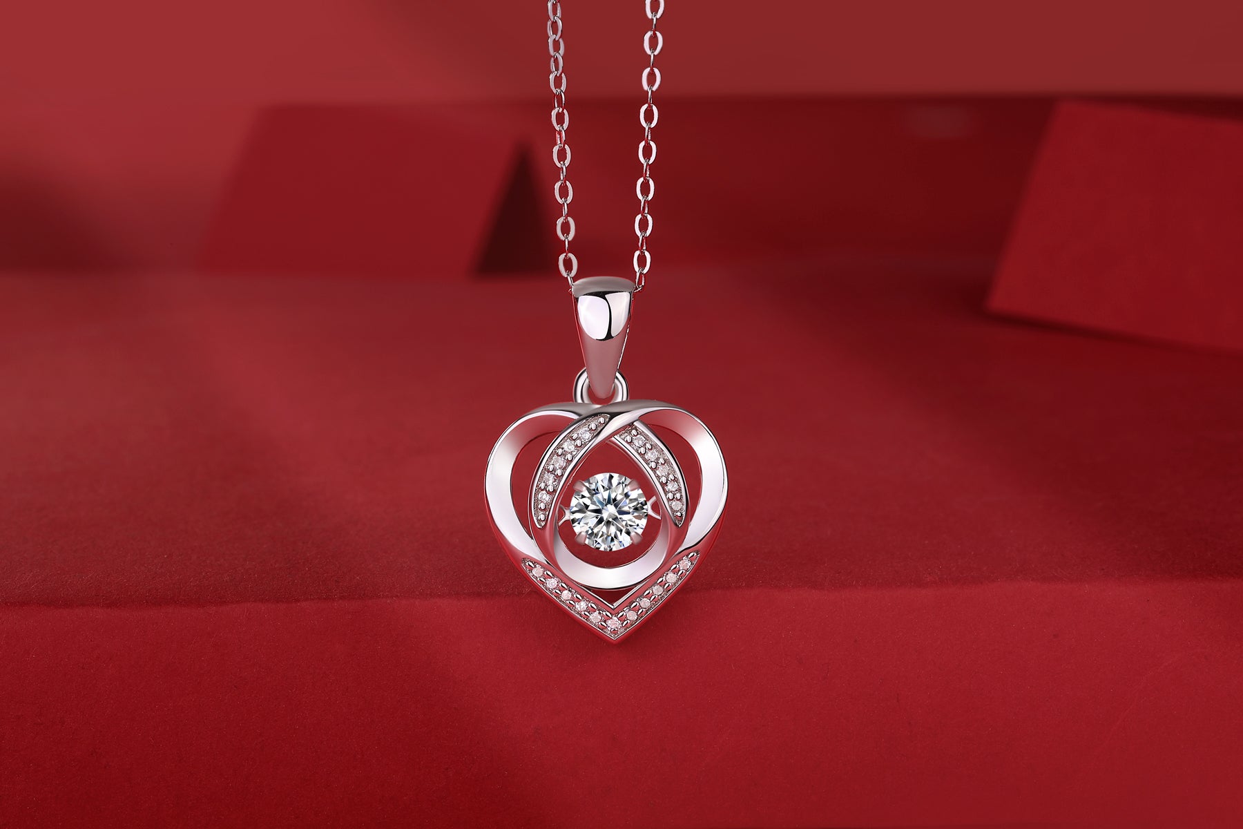 1With You In My Heart - A Fashionable And Trendy Jewelry Necklace Pendant Set With 0.5 - carat Moissanite S925 Sterling Silver And Platinum Plating Prohibit Tk Sales - 5 - CJ