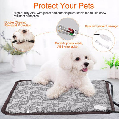 Pet Heating Pad, Waterproof Adjustable Warm Blanket, With Anti Bite Steel Rope Box - 5 - CJ