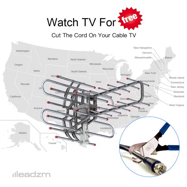 TA - 851B 360 Degree Steering TV Antenna 45 - 860MHz 22 - 38dB HD Pixel 4K Radiation Range 150 Miles Cable 12 Support 1 TV Outdoor - 5 - CJ