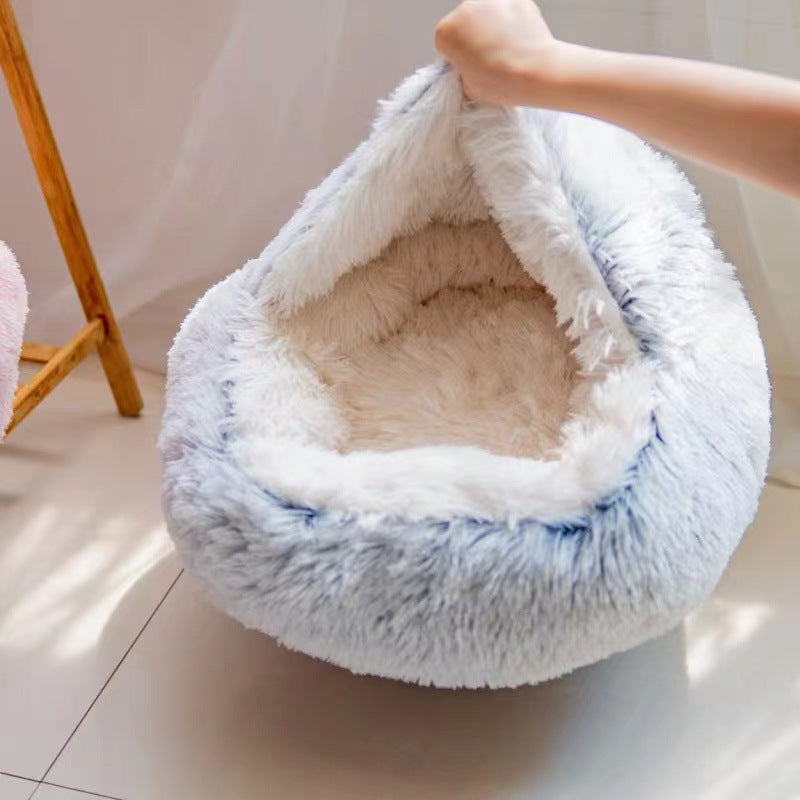Semi - closed Cat Bed Four Seasons Universal Cover Shell Nest Small Dog Winter Pet Supplies - 0 - CJ