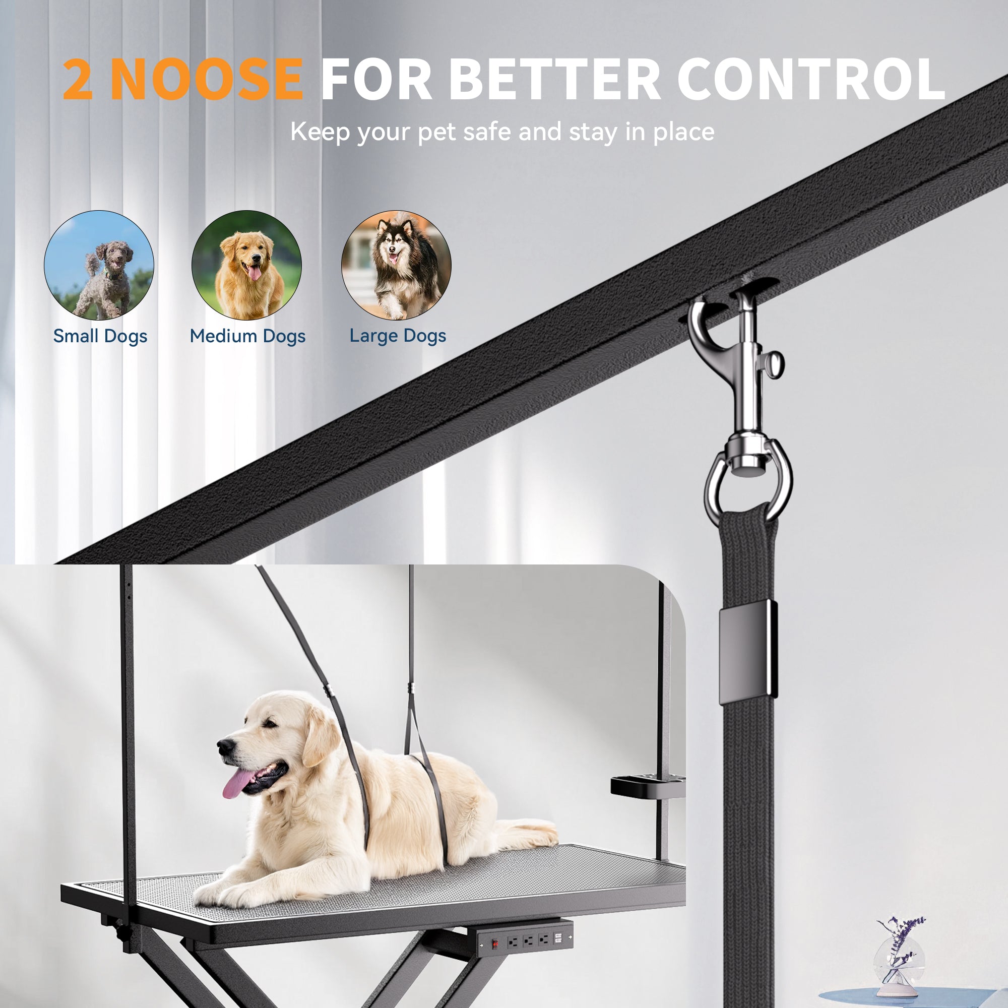Height Adjustable Pet Grooming Table, Equipped With Leveling Wheels, Dog Grooming Arms, Anti Slip Tabletop, And Tool Organizer 50 Inches, Black, Prohibited Platform Temu - 5 - CJ