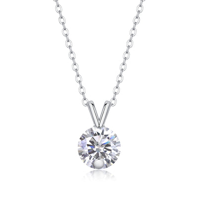 1Diamond Sparkle V - chain Luxury Fashion Diamond Pendant Necklace Set With Mosan Diamond Silver Ornaments Prohibit TikTok sales - 5 - CJ