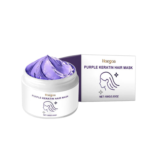 Hoegoa Keratin Purple Hair Mask Nourishing Moisturizing For Dry And Frizzy Hair Smooth And Shiny Care Mask - 5 - CJ