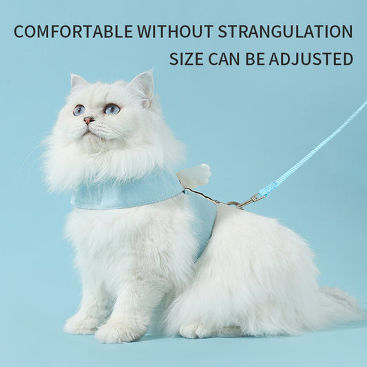 Adjustable Pet Cat Leash Set, Angel Wings Design, Breathable, And Soft For Comfort Cat Harness And Leash Set, Adjustable Gradient Kitten Harness Escape Proof Harness With Leash For Kitty - 5 - CJ