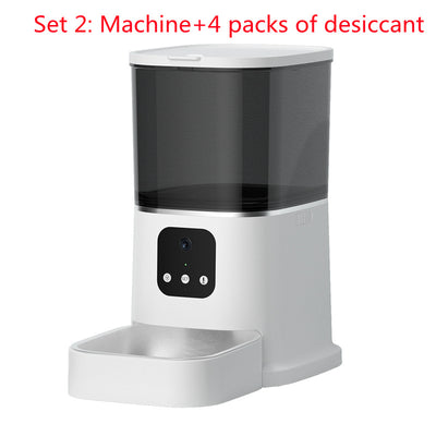 Pet Automatic Feeder Large Capacity Smart Voice Recorder APP Control Timer Feeding Cat Dog Food Dispenser With WiFi Pet Bo - 0 - CJ - White set2 - Video version - EU - CJMY144622081CX