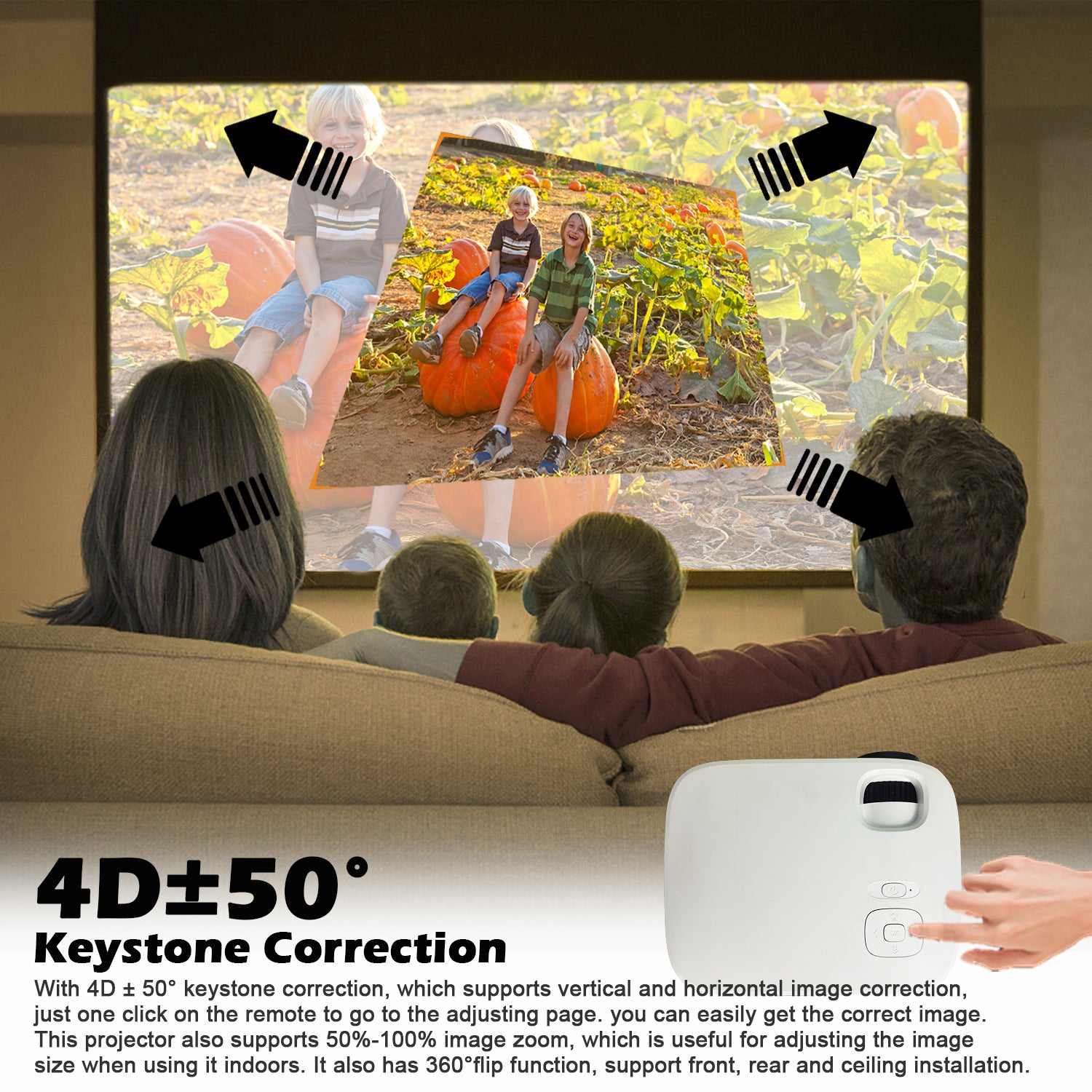 4K 5G Bluetooth Projector  4D Keystone Correction Native 1080P Full HD Outdoor Movie Projector For Smart Phone Laptop PC DVD TV PS4 - 5 - CJ