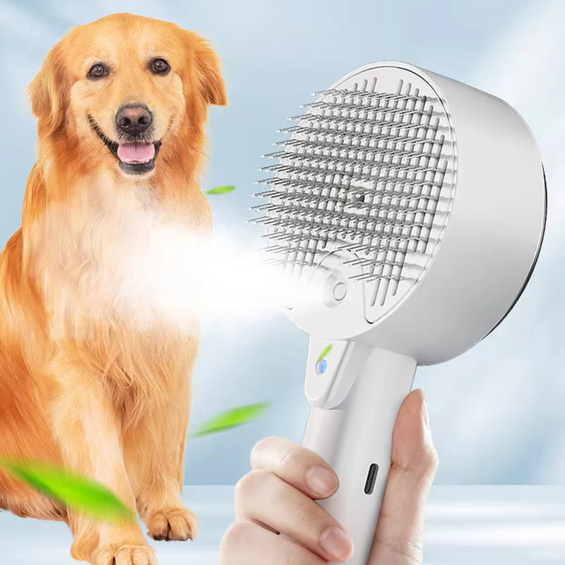 Cat Dog Steamy Brush Steam Brush Electric Sprayer For Massage Pet Grooming Tool Shedding 3 In 1 Electric Sprays Massage Combs - 5 - CJ