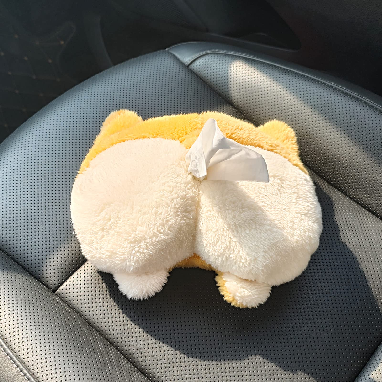 Tissue Box Cover Soft Adorable Corgi Butt Shaped Creative Storage Bag Hanging Pouch Tissue Box Wrapper For Car Home - 5 - CJ