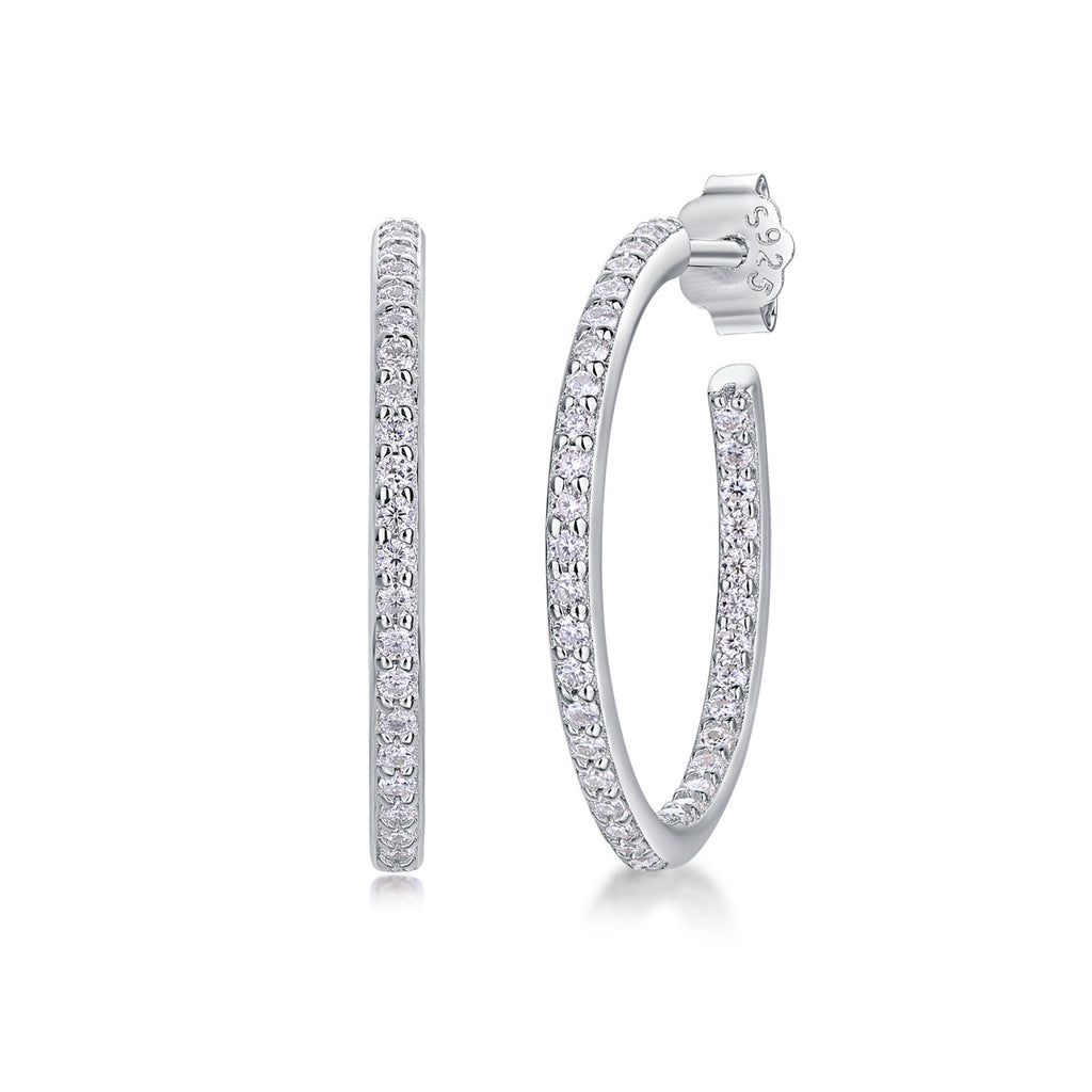 Ribbon - Square Moissanite S925 Sterling Silver Earrings With Platinum-plated Stud Earrings, A Fashionable And Luxurious Diamond Jewelry Accessory