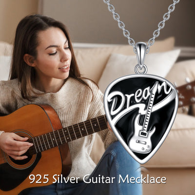 Sterling Silver Music Guitar Pick Pendant Necklace Jewelry Gifts for Women - 5 - cjdropshipping