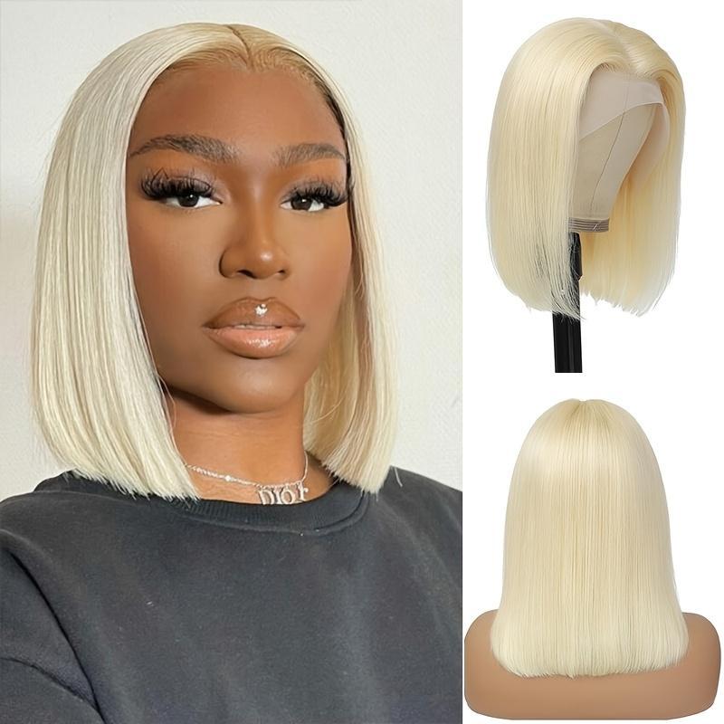 4x4 Lace Closed Non-toxic Wig, Synthetic Wig, Straight Wave Head, 10-inch Non-adhesive Lace Front Piece, Suitable For The Whole Scene.