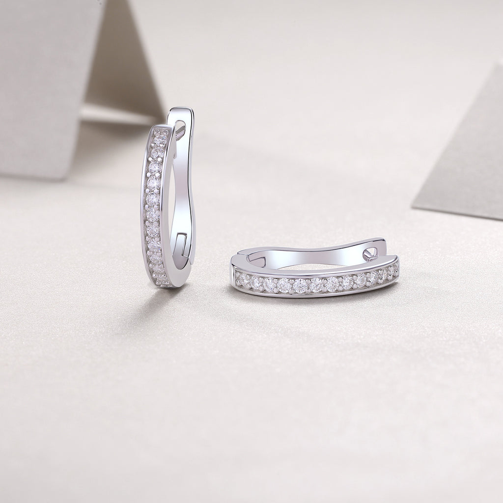 Morning Dew - Fashionable And Luxurious Diamond Jewelry Set With Moissanite S925 Sterling Silver And Platinum-plated Stud Earrings