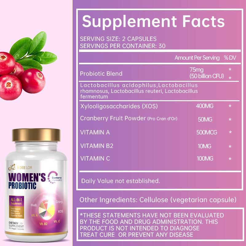 Bronson's Women's Probiotics Contain The Prebiotic Cranberry D - mannose To Support Healthy Digestion, Immunity, And Urinary Tract Care. - 5 - CJ