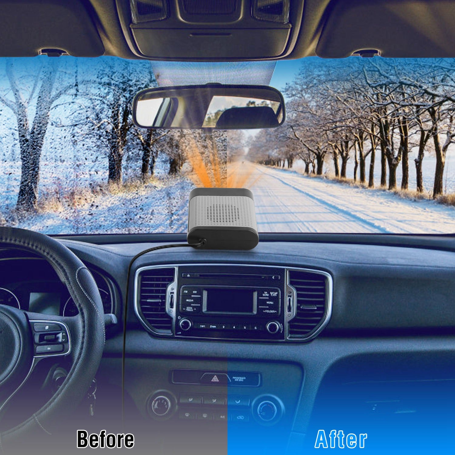 24V 200W Or 12V 150W Portable Car Heater Heating Fan 2 In 1 Defroster Defogger Demister Windshield Heater Automotive Cooling Fan With 360 Degree Rotating Base - 5.0 - CJ