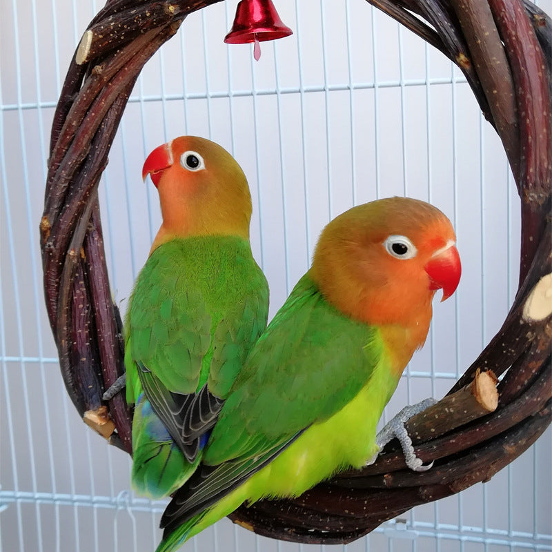 Bird Standing Frame Rattan Ring Chewing Toy Bird Cage - 0 - CJ - About 20cm in ziplock bags - CJNY125213704DW