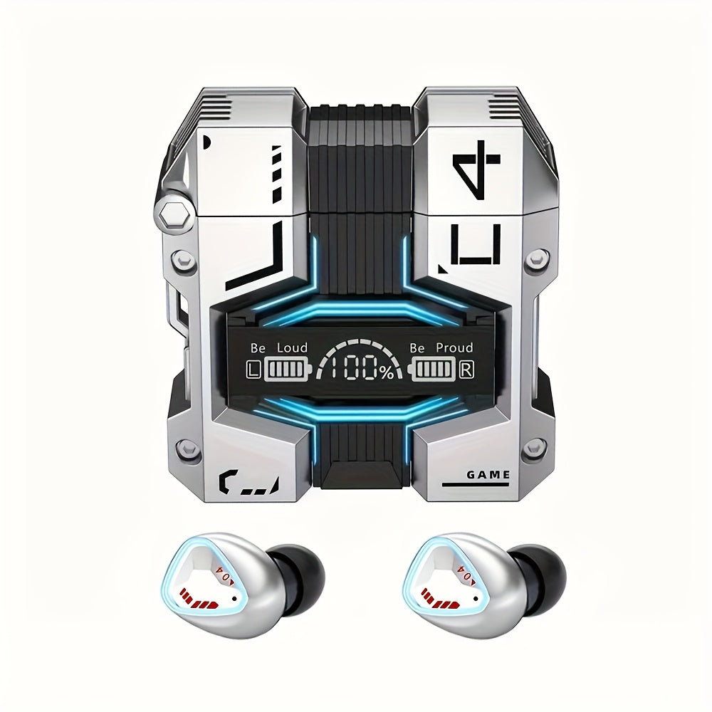 True Wireless Earbuds With ENC, Bluetooth 5.3, IPX7 Waterproof, 120 Hours Long Battery Life With Built-in Mic, Compatible With IOS & Android Devices Silver