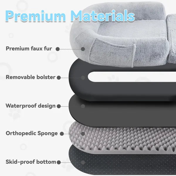 Human Dog Bed 71 X 43 X12 Dog Beds For Large Dogs Foldable Plush Washable Dog Bed For People Doze Off, Orthopedic Dog Beds For Humans Size Fits You And Pets - 5 - CJ