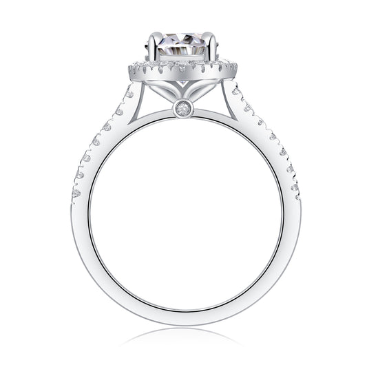 1Audrey Large Diamond Ring Luxury Fashion Set Moissanite Silver Ring Prohibit Tk Sales - 5 - CJ