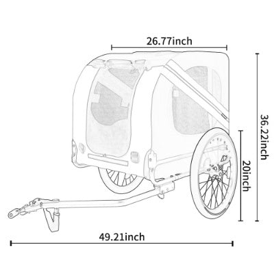 Large Folding Bike Trailer For Dogs  120LB Capacity All - Terrain Pet Carrier, Durable Steel Frame For Cycling, Jogging, Camping  Outdoor Adventures - 5 - cjdroshippping