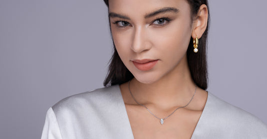 1A Fashionable Jewelry Pendant Set Moissanite S925 Sterling Silver And Platinum - plated Diamond In The Shape Of A Horse’s Eye. Moissanite Silver Jewelry Prohibit TikTok sales - 5 - cj