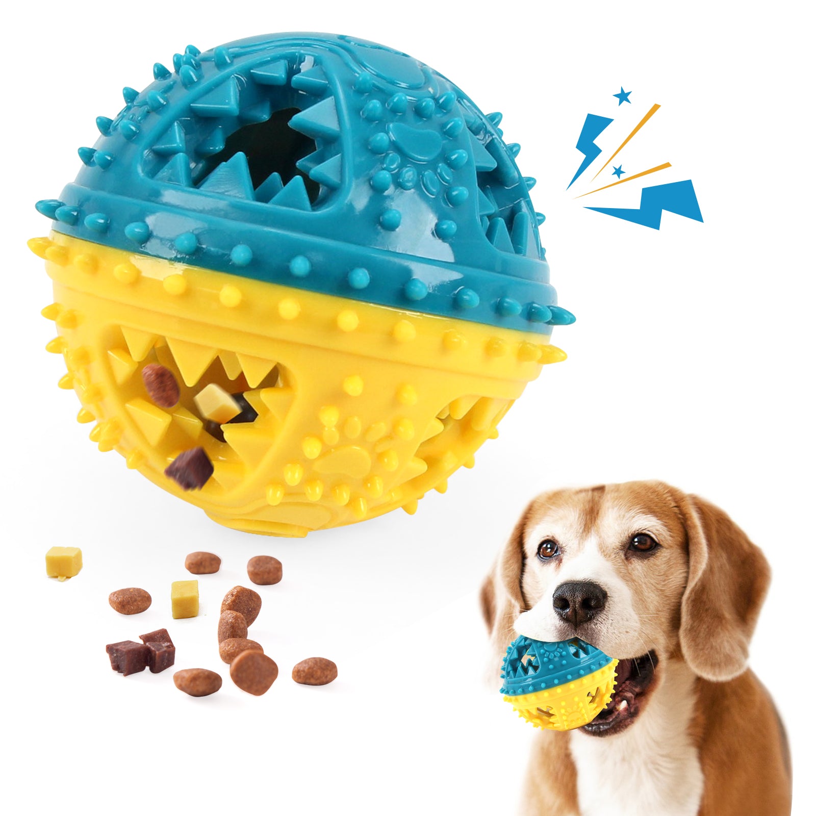 Dog Chew Toys Grinding Teeth Sound Ball Toys Leaking Food Balls Anti Bite Interactive Training Cleaning Teeth Toys Pet Products - 5 - CJ