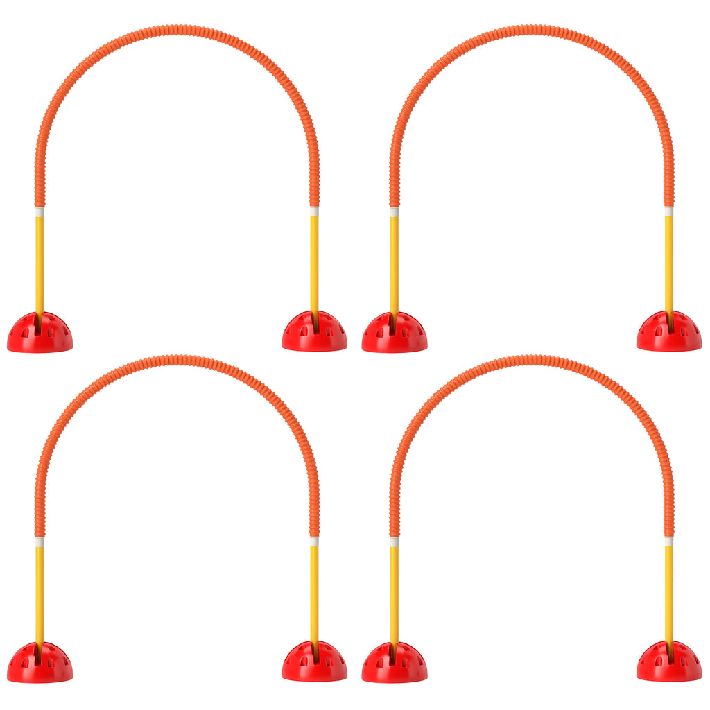 4 Piece Dog Agility Equipment W 4 Adjustable Width Doors, Carry Bag, Easy Assemble & Portable, Orange