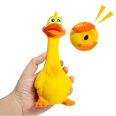 US LOCAL STOCK Hiphoppet New Latex Interactive Dog Chew Toys Cute Duck Shape Squeaky Pet Dog Interactive Boredom Buster Toys - 5 - CJ