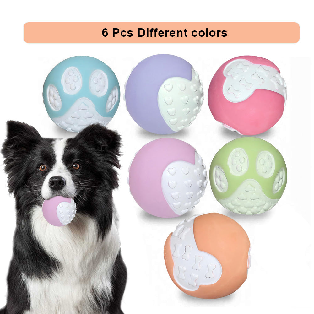 12 PCS Non-Toxic Dog Toy Ball Hard Rubber Solid Ball Cleaning Teeth Durable To Chew And High Rebound Great Pet Play Training Supplies