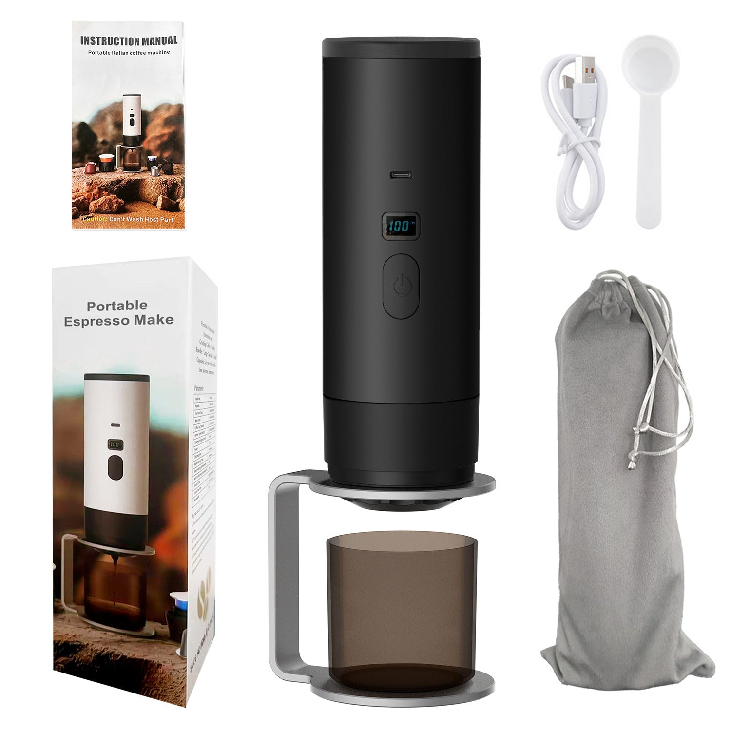 Portable Capsule Coffee Machine Automatic Wireless Heating